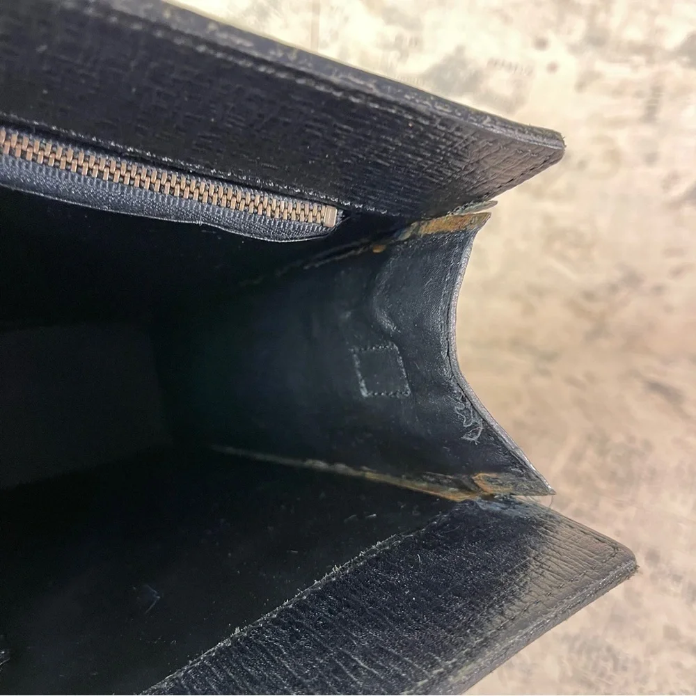*ean Paul Gaultier 1990s Vintage Black Leather Structured Portfolio